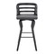 Armen Living Verne 30" Swivel Gray Faux Leather and Black Wood Bar Stool LCVRBABLGR30 - alternate 4